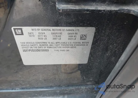 2013 Cadillac Xts Luxury z USA, uszkodzony, nr VIN 2G61P5S33D9156889